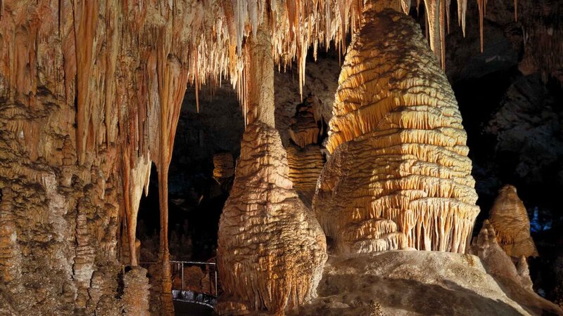 Stalactites and stalagmites in cave
