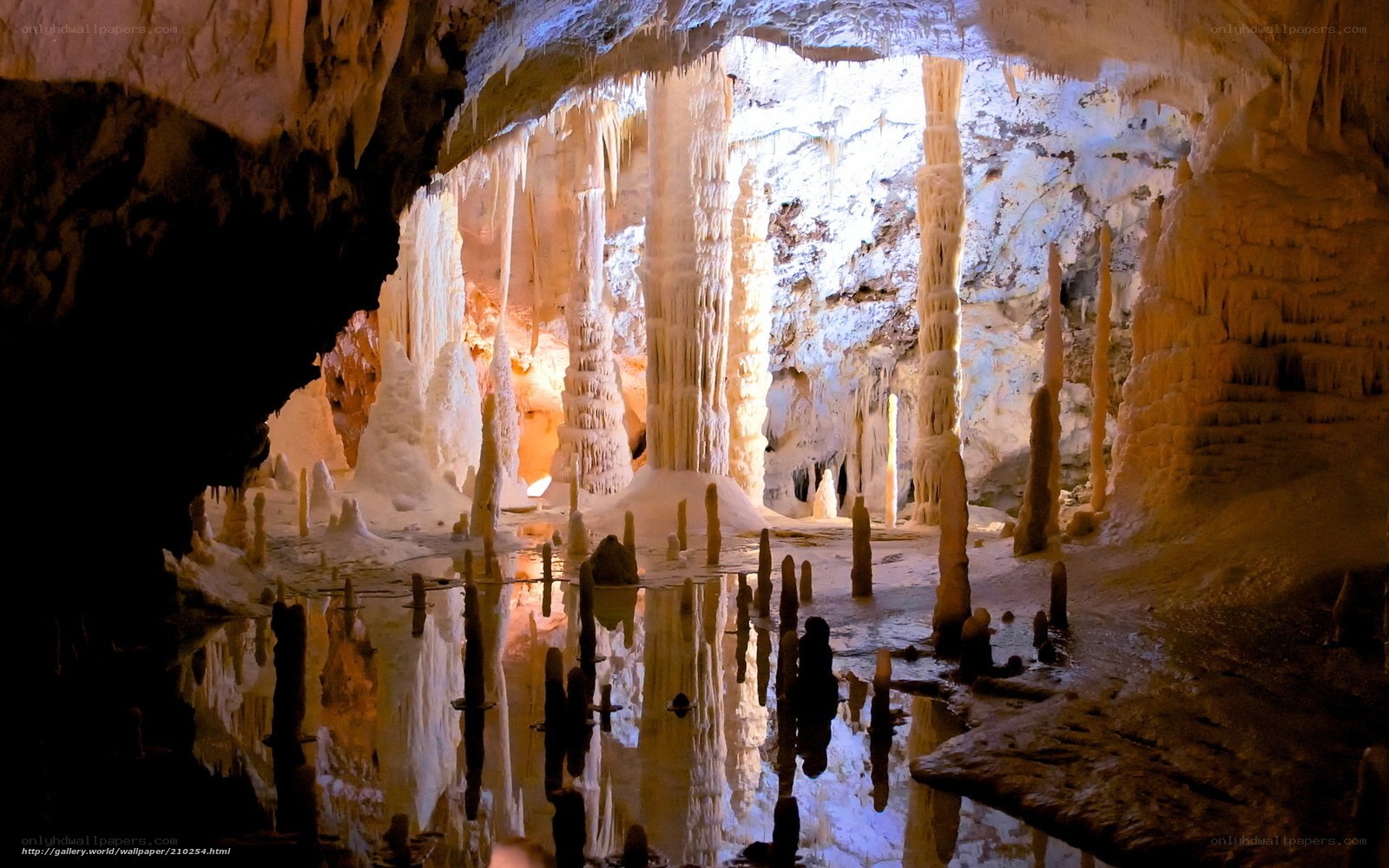 Stalactites and stalagmites in cave