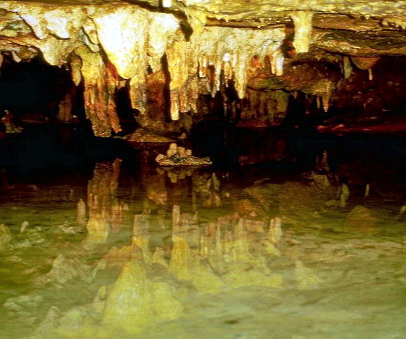 Stalactites in Cave — Yellow