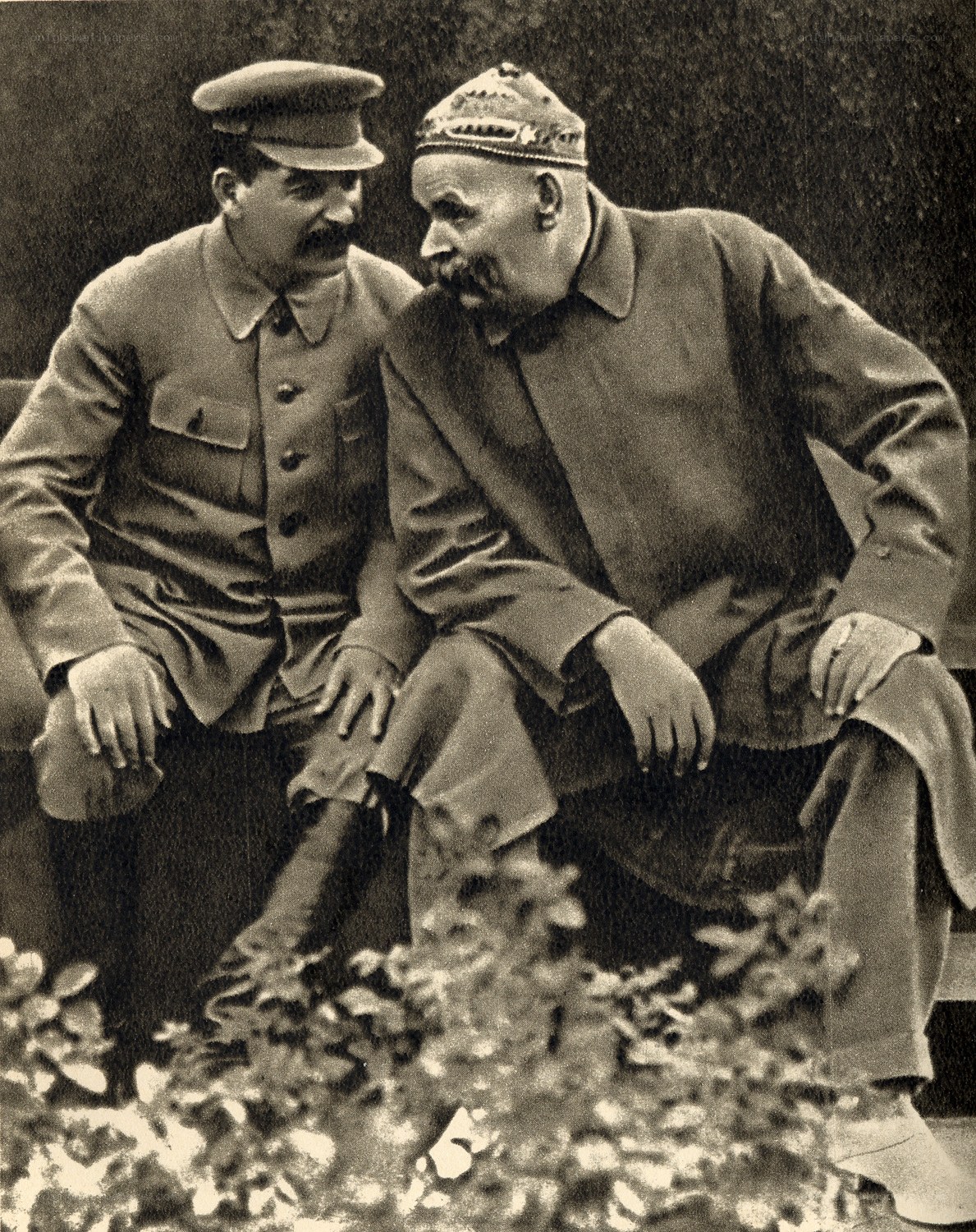 Stalin and a comrade in conversation