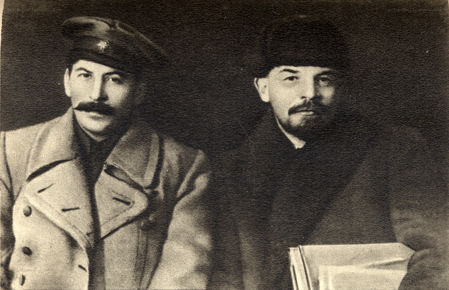 Stalin and Lenin portrait