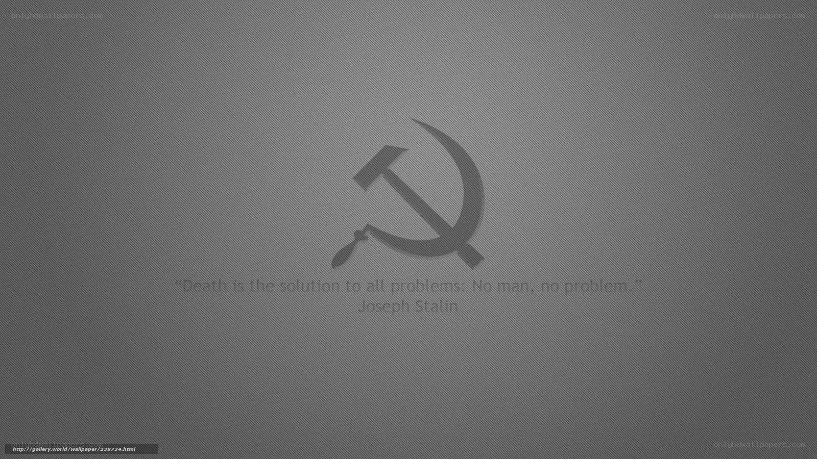 Stalin quote with hammer and sickle