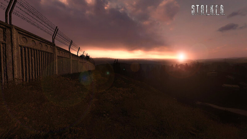 Stalker game scene at sunset