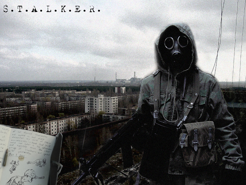 Stalker in a post-apocalyptic zone