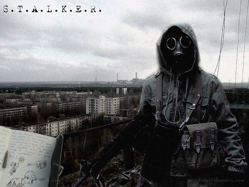 Stalker in a post-apocalyptic zone