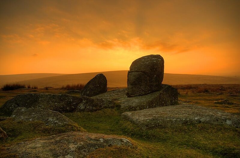 Standing Stones at Sunset — Orange