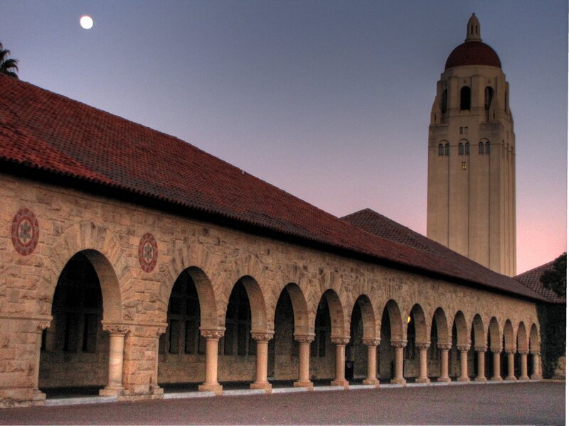 Stanford University at dusk