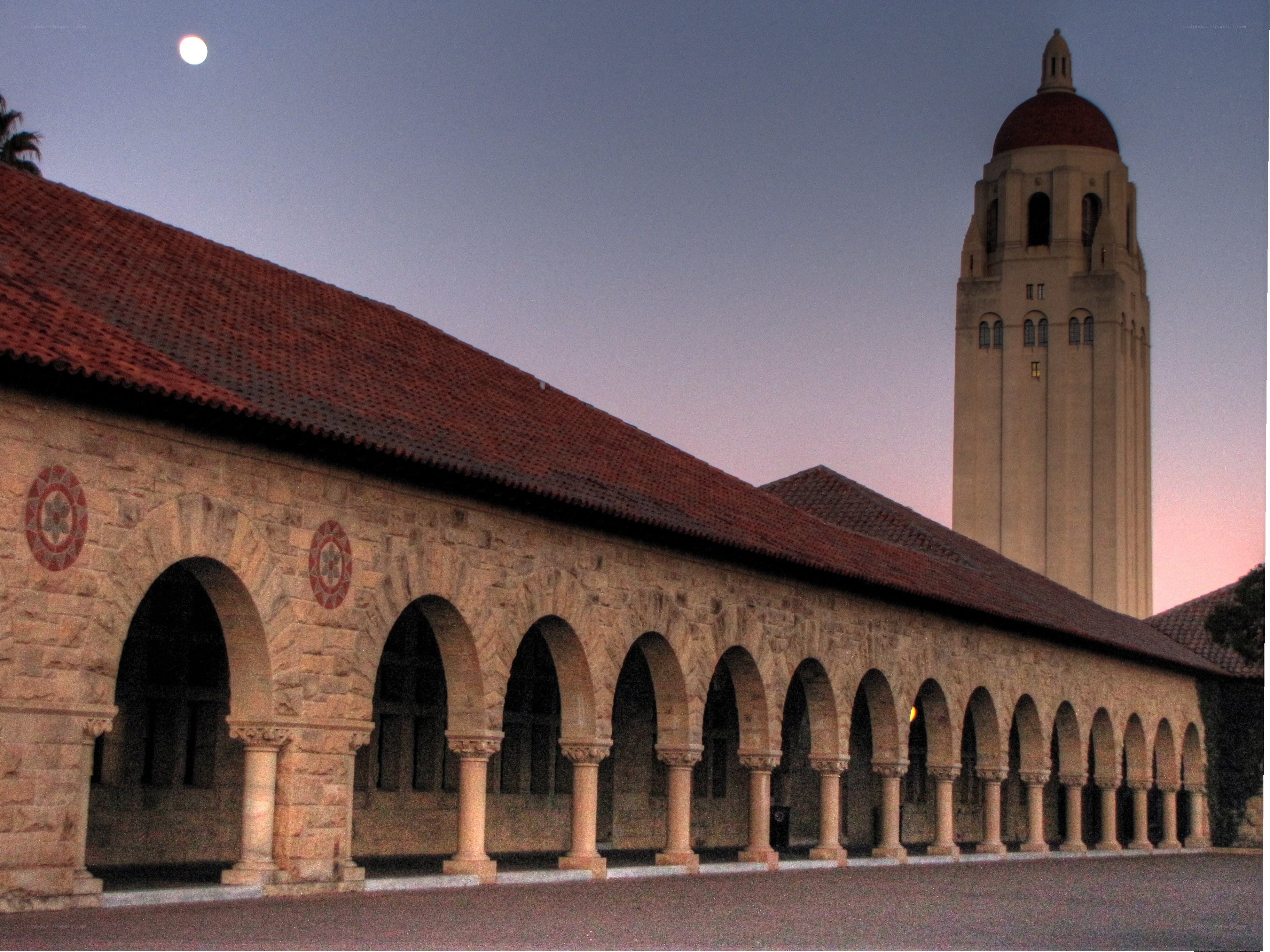 Stanford University at dusk