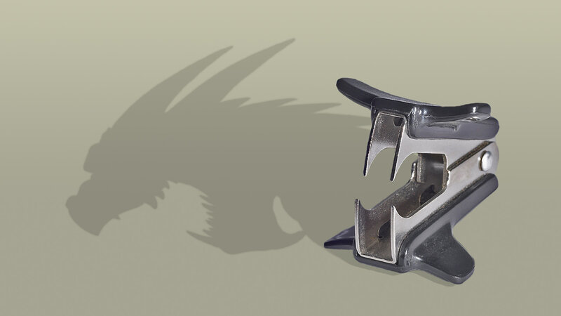 Stapler casting dragon shadow
