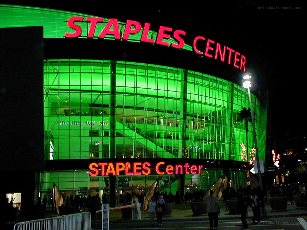Staples Center at night