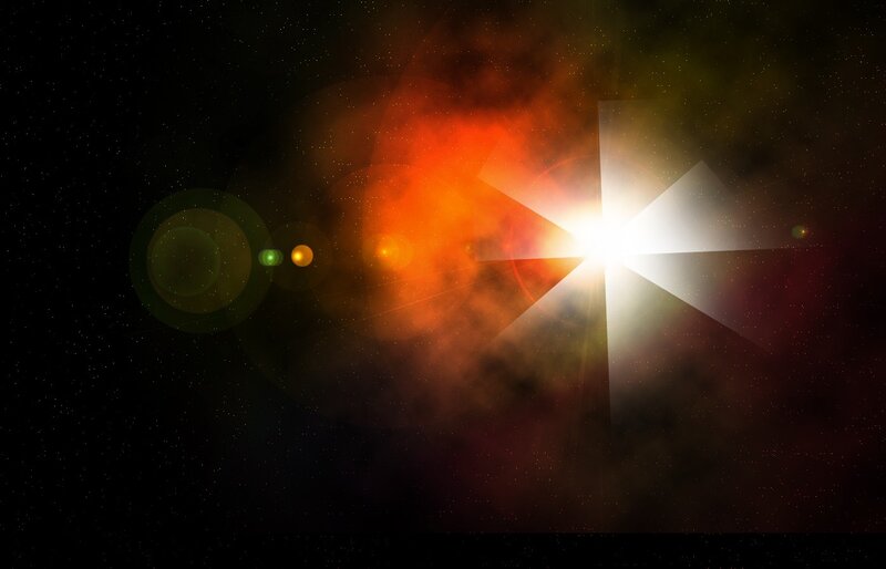 Star and Nebula in Space