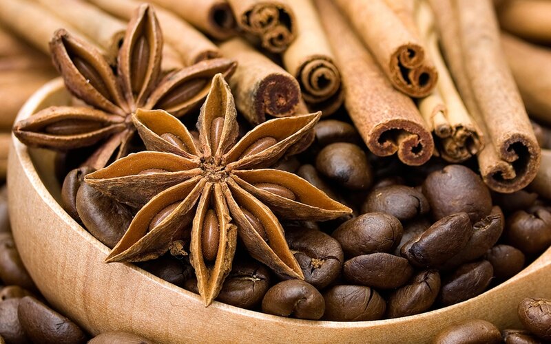 Star Anise and Cinnamon Sticks — Brown