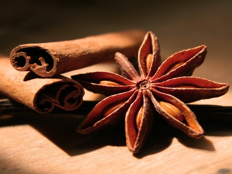 Star Anise and Cinnamon Sticks