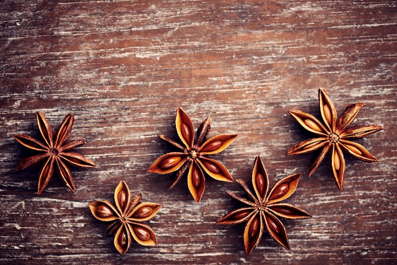 Star Anise on Wood