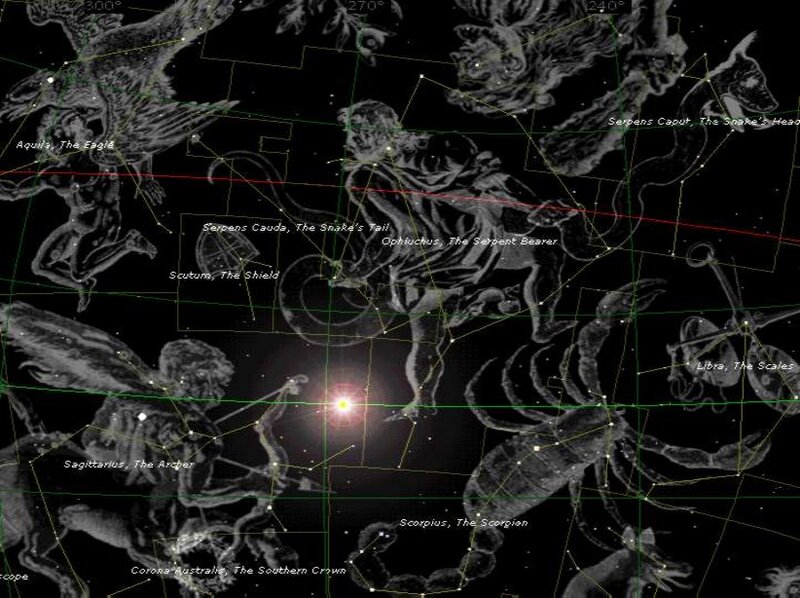 Star Chart with Constellations — Black