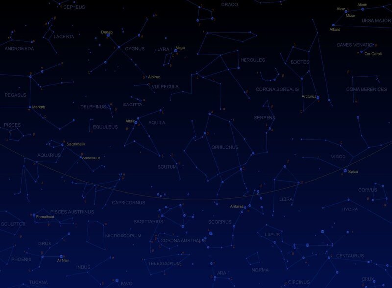 Star Chart with Constellations