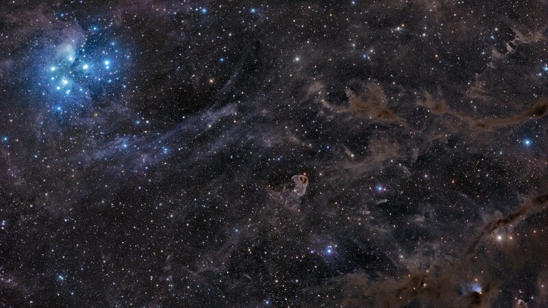 Star Cluster and Nebula — Black