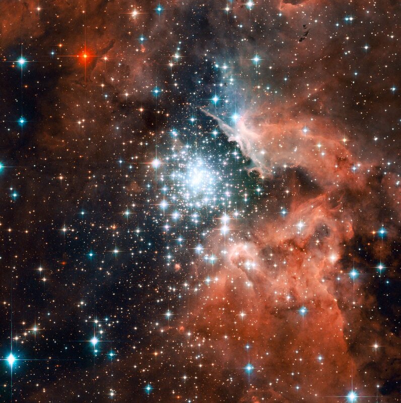Star cluster in nebula