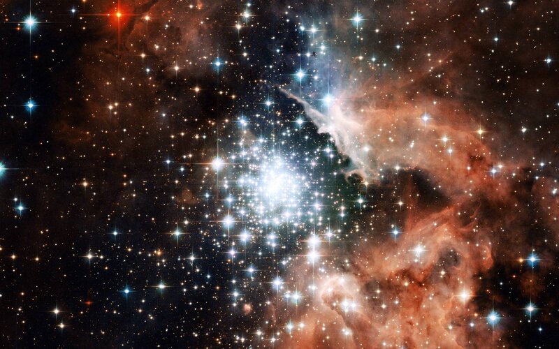 Star Cluster in Nebula — Black, Cosmic