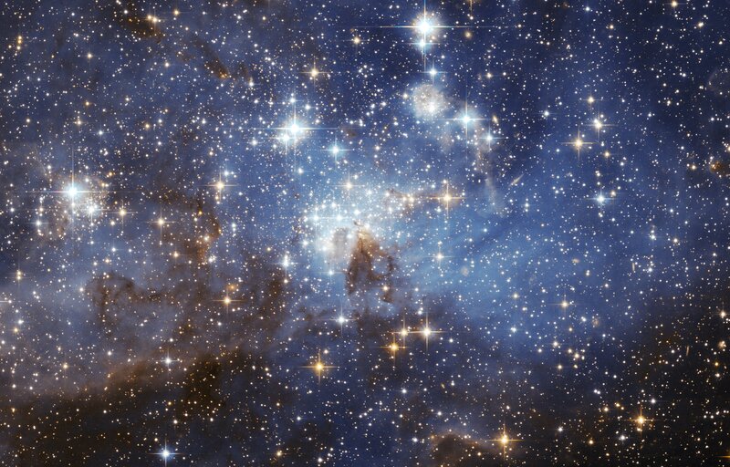 Star Cluster in Nebula — Blue, Cosmic, Night, Photograph, Stars