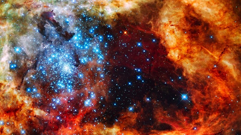 Star Cluster in Nebula — Blue, Cosmic, Photograph