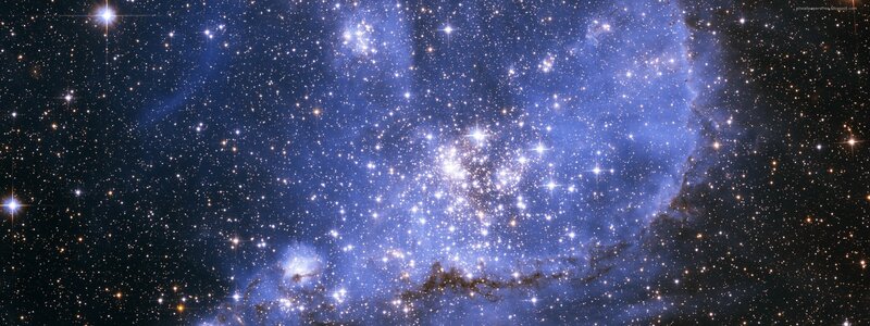 Star Cluster in Nebula — Blue, Serene