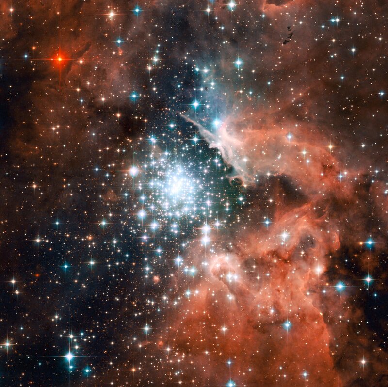 Star Cluster in Nebula — Blue