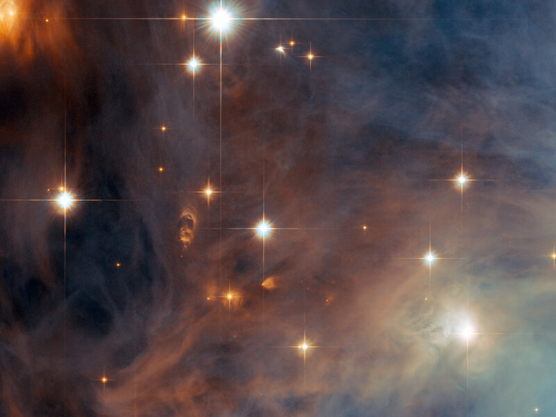 Star Cluster in Nebula — Orange