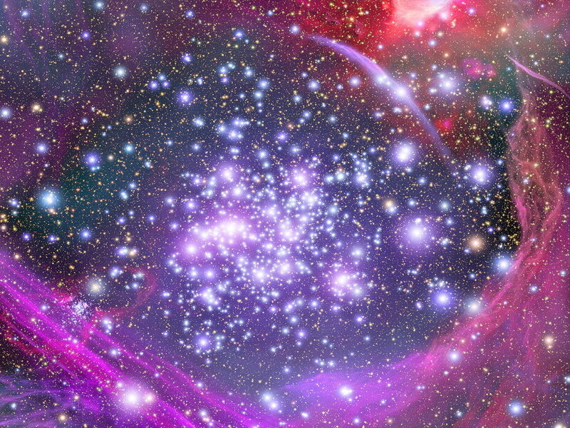 Star Cluster in Nebula — Purple, Cosmic, Night