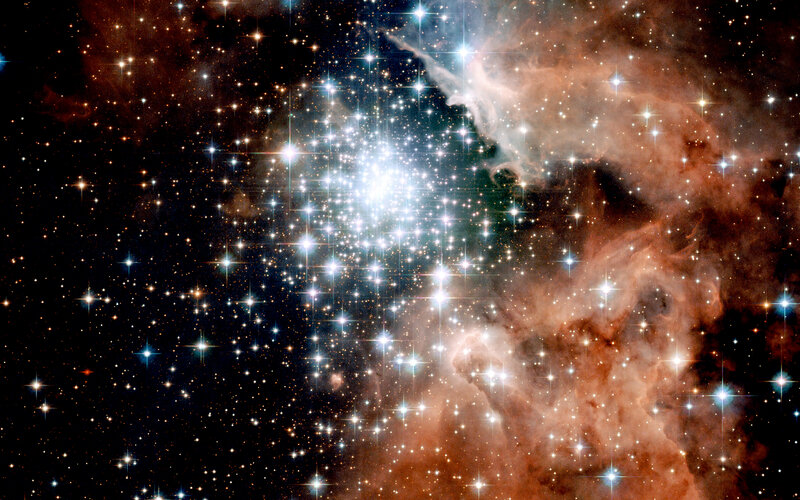 Star cluster in nebula