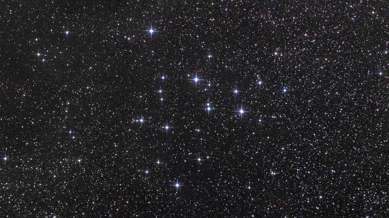Star Cluster in Night Sky — Black