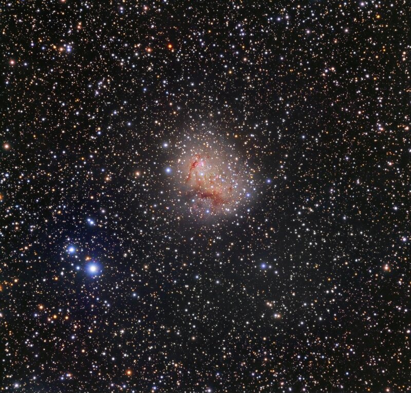 Star Cluster in Space — Black, Cosmic, Night, Photograph, Stars, Nebula, White, Orange