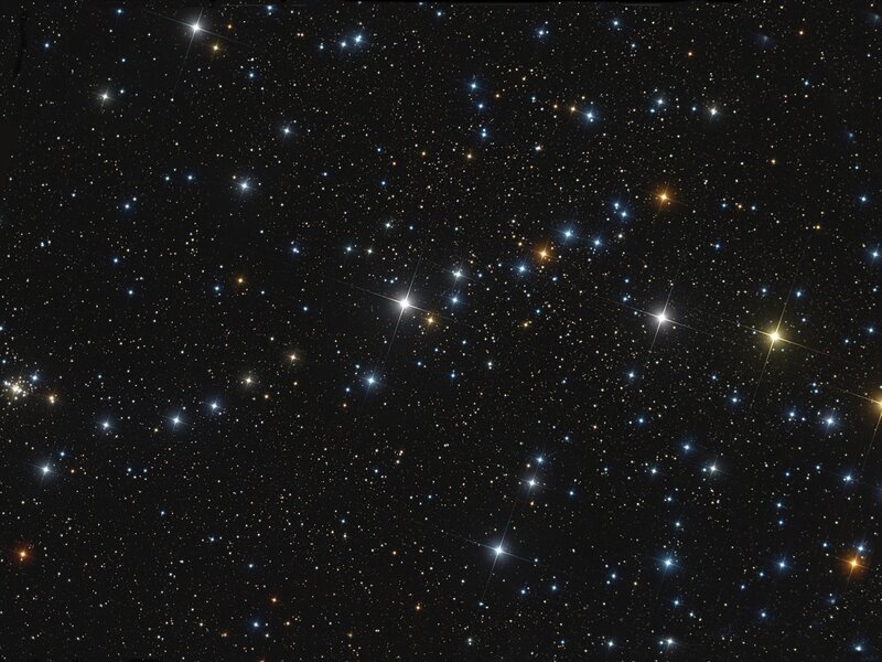 Star Cluster in Space — Black, Serene, Night, Photograph, Stars, Galaxy, White