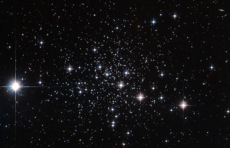 Star Cluster in Space — Black, Serene