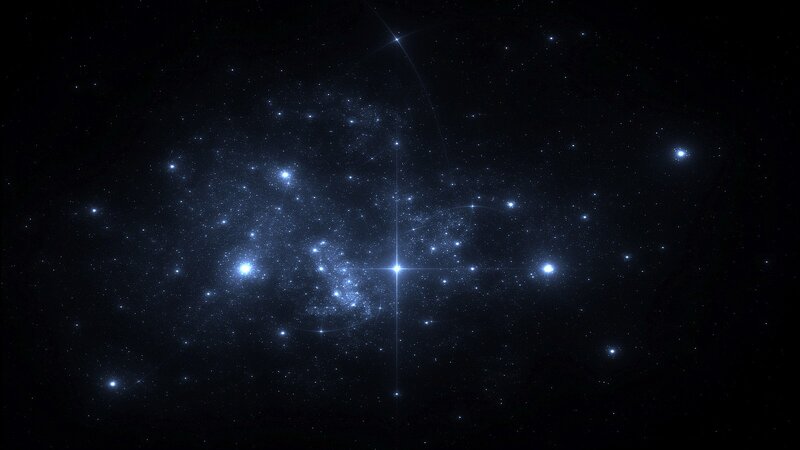 Star Cluster in Space — Blue