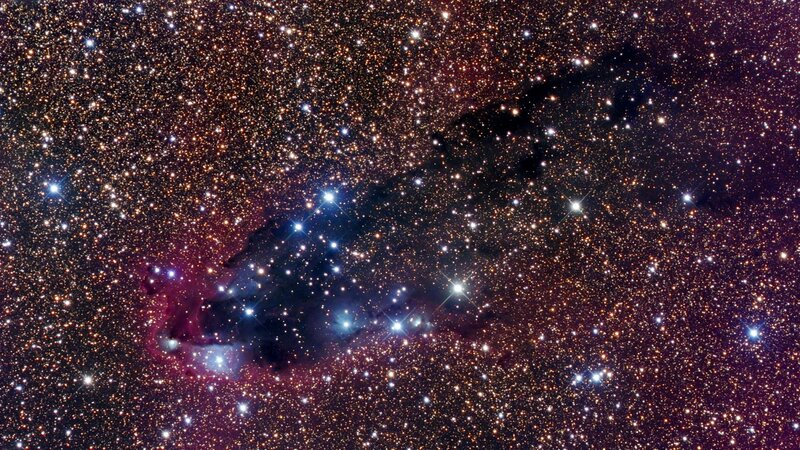 Star Cluster with Nebula — Black, Cosmic