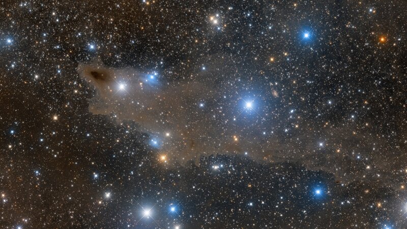 Star Cluster with Nebula — Black