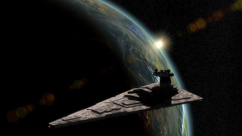 Star Destroyer orbiting a planet