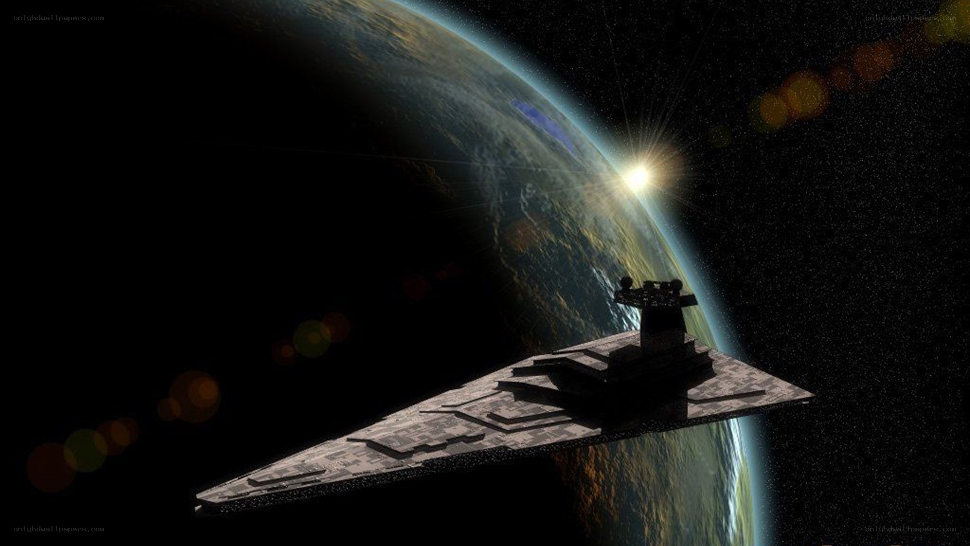 Star Destroyer orbiting a planet