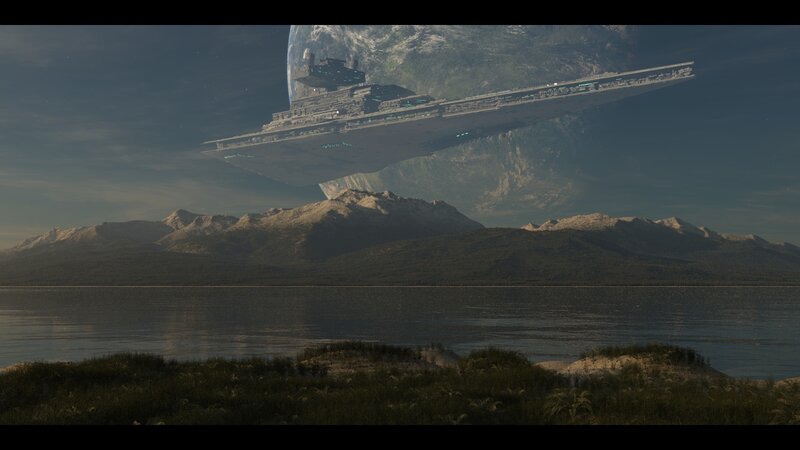Star Destroyer over alien planet
