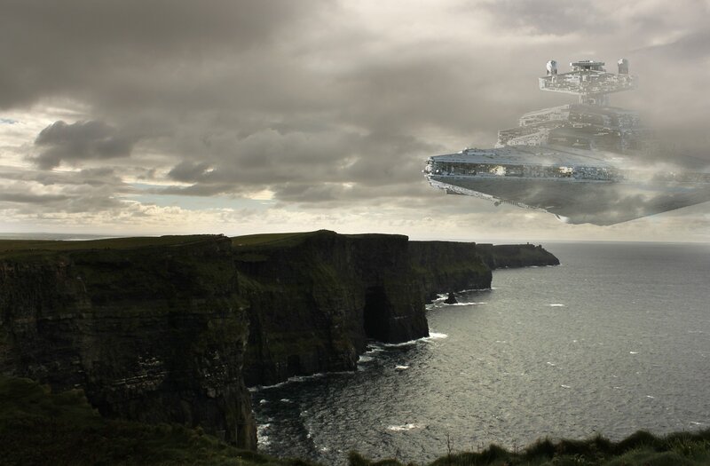 Star Destroyer over Cliffs