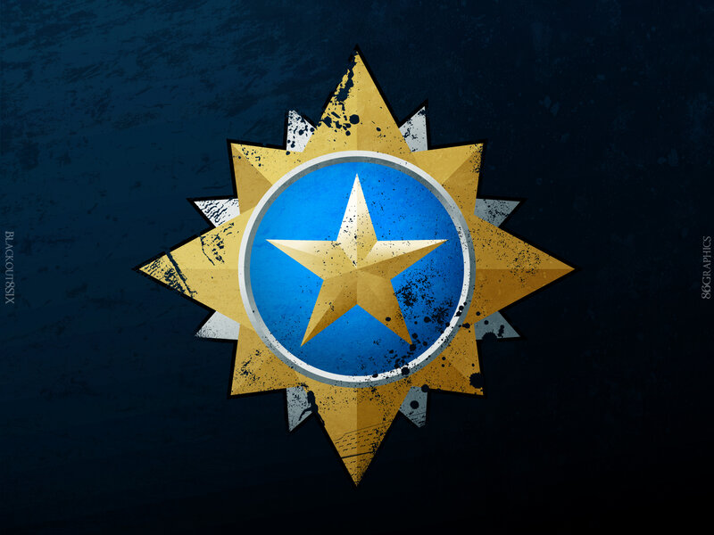 star emblem on dark background