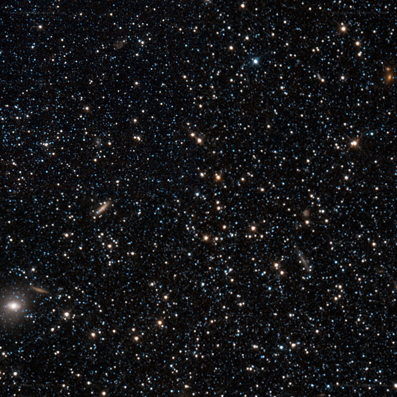 Star field with galaxies