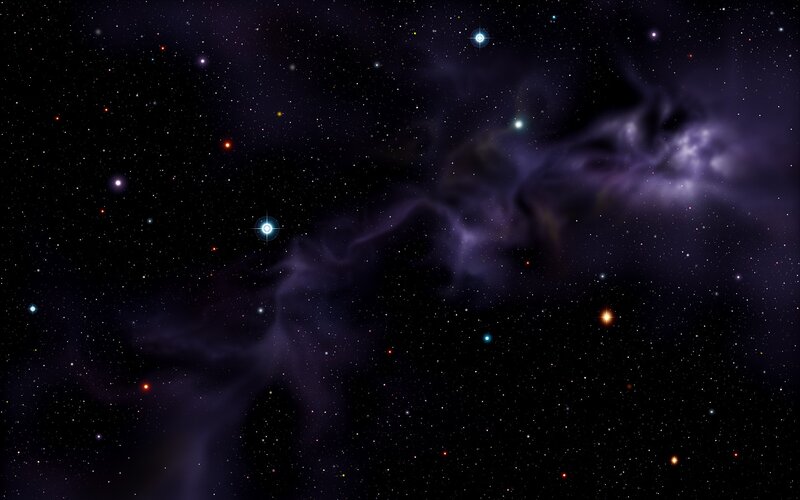 Star Field with Nebula — Black, Cosmic, Night, Digital Art