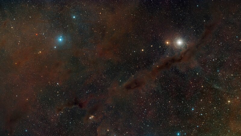 Star Field with Nebula — Black, Dramatic, Night