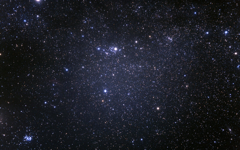 Star field with star clusters
