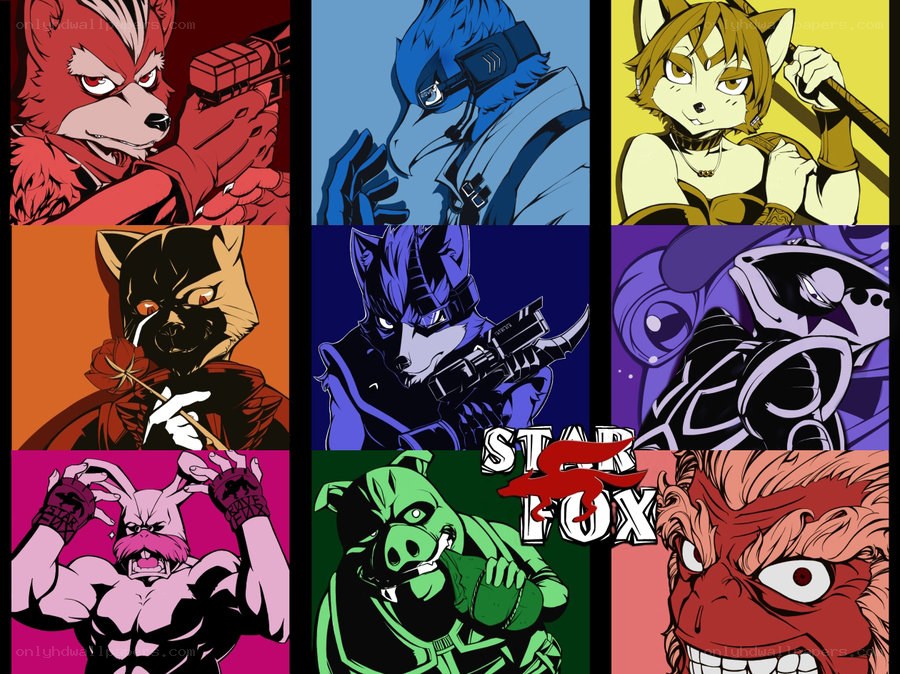 Star Fox character art collage