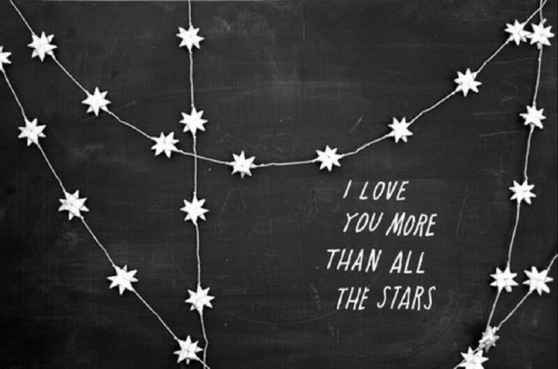 Star Garland on Chalkboard
