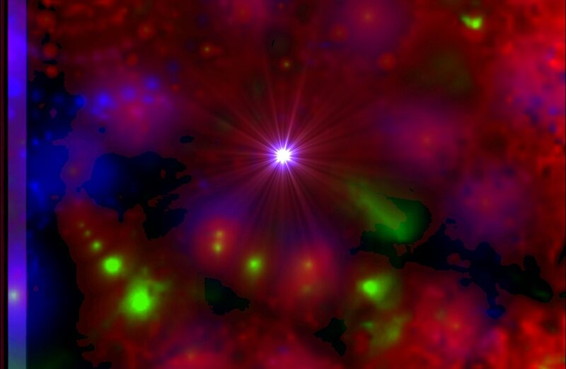 Star in Nebula — Red