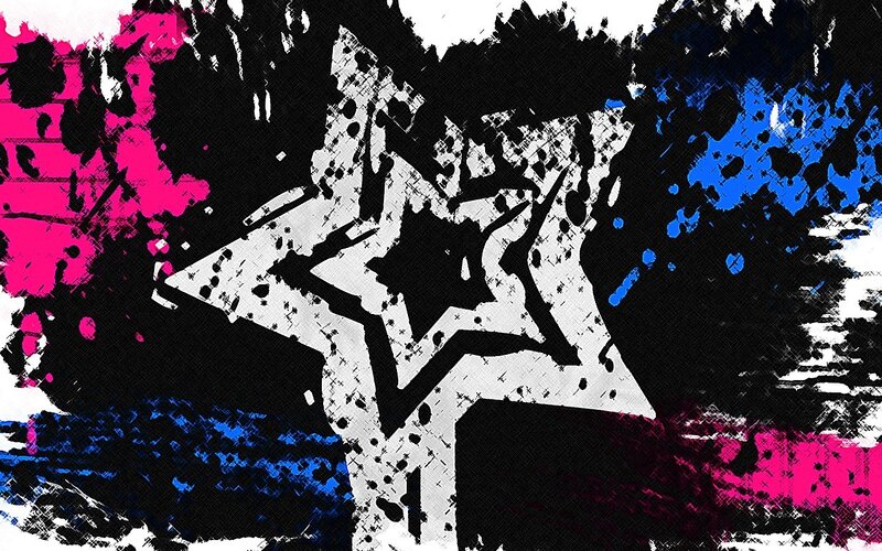 Star Logo with Splatters